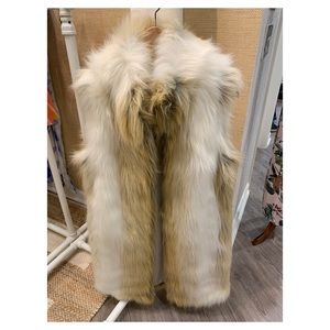 Fabulous Furs, cream and tan Fur vest